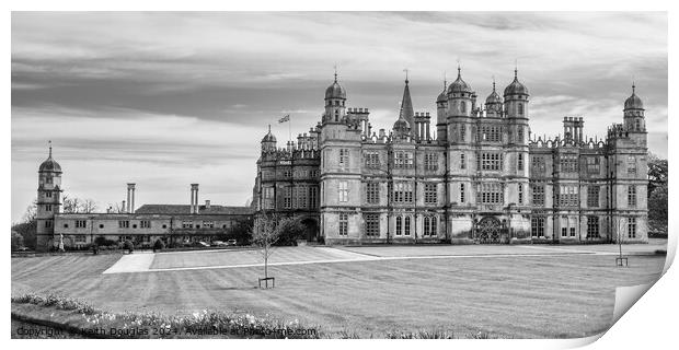 Burghley House, Stamford (BW) Print by Keith Douglas