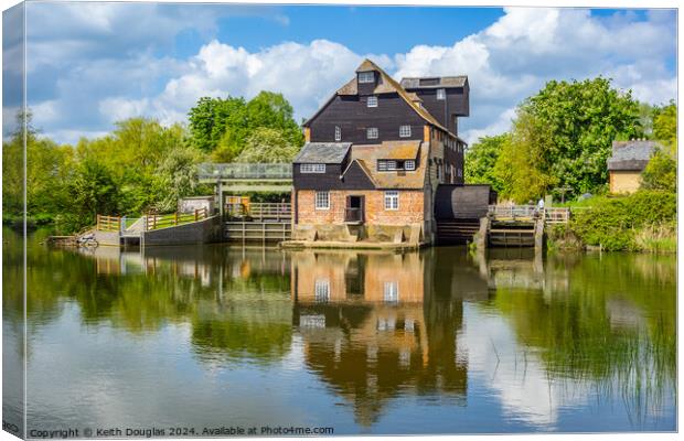 Houghton Mill in Cambridgeshire Canvas Print by Keith Douglas
