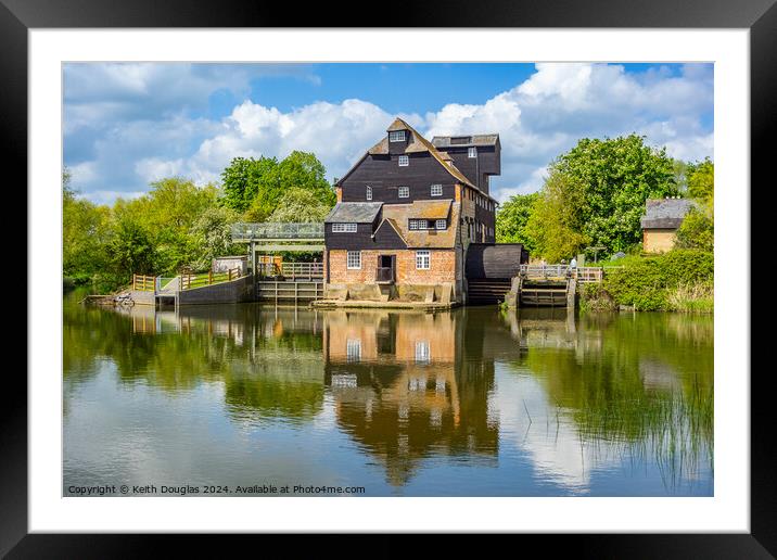 Houghton Mill in Cambridgeshire Framed Mounted Print by Keith Douglas