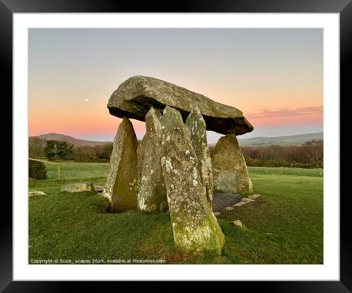 Sunrise at Pentre Ifan burial chamber, Pembrokeshire Framed Mounted Print by Suze_ scapes