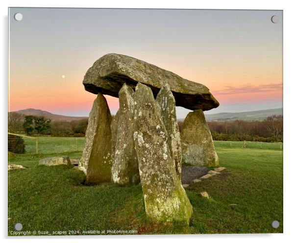 Sunrise at Pentre Ifan burial chamber, Pembrokeshire Acrylic by Suze_ scapes