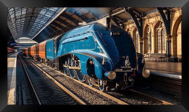 Mallard Steam Locomotive in York Station Framed Print by T2 