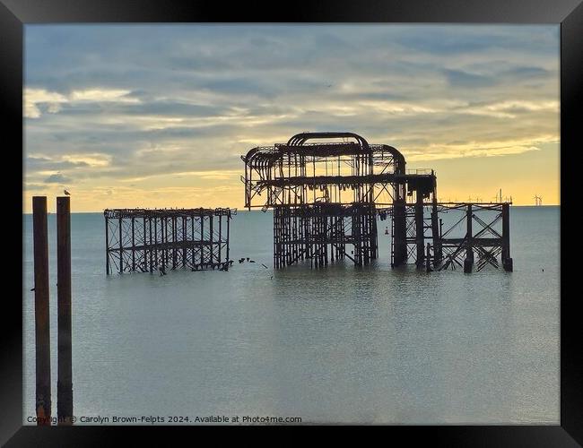 Brighton West Pier Framed Print by Carolyn Brown-Felpts