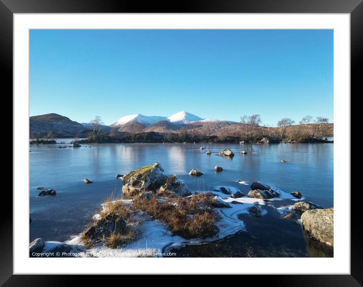 snow covered Black Mount in the Highlands of Scotland Framed Mounted Print by Photogold Prints
