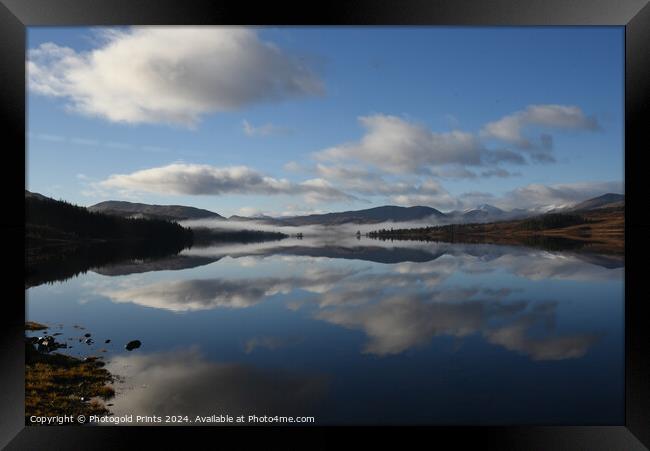 misty Loch Tulla in the winter, the Highlands, Scotland Framed Print by Photogold Prints