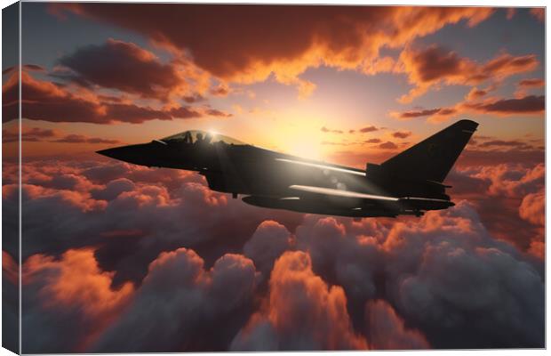 Eurofighter Typhoon Silhouette Canvas Print by J Biggadike