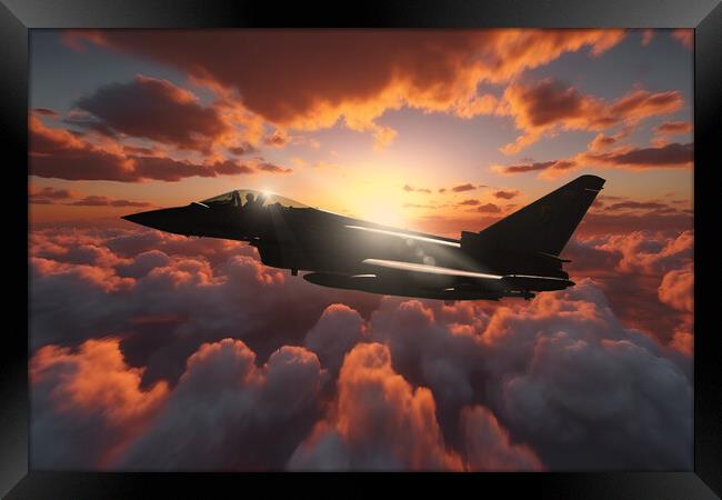 Eurofighter Typhoon Silhouette Framed Print by J Biggadike