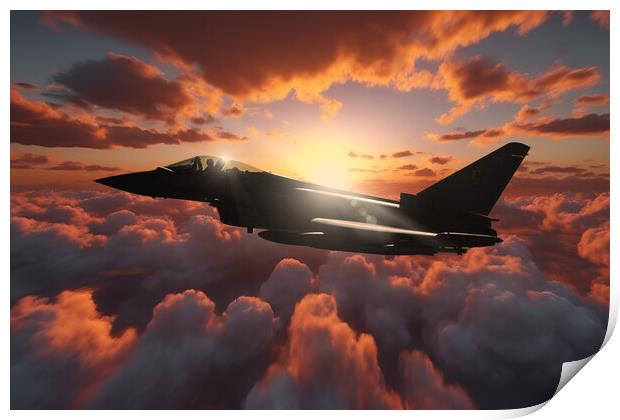 Eurofighter Typhoon Silhouette Print by J Biggadike