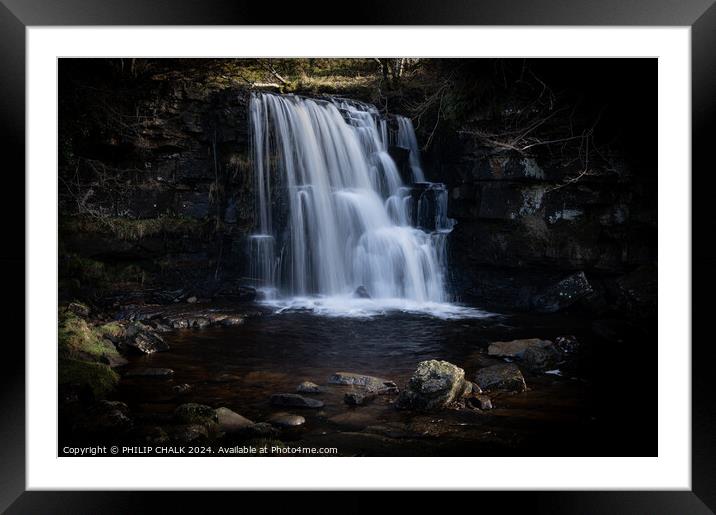 East gill force waterfall 1023 Framed Mounted Print by PHILIP CHALK