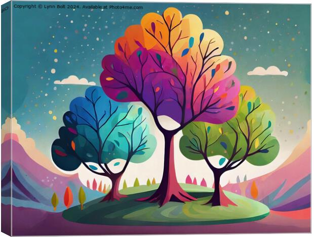 Rainbow Trees Canvas Print by Lynn Bolt
