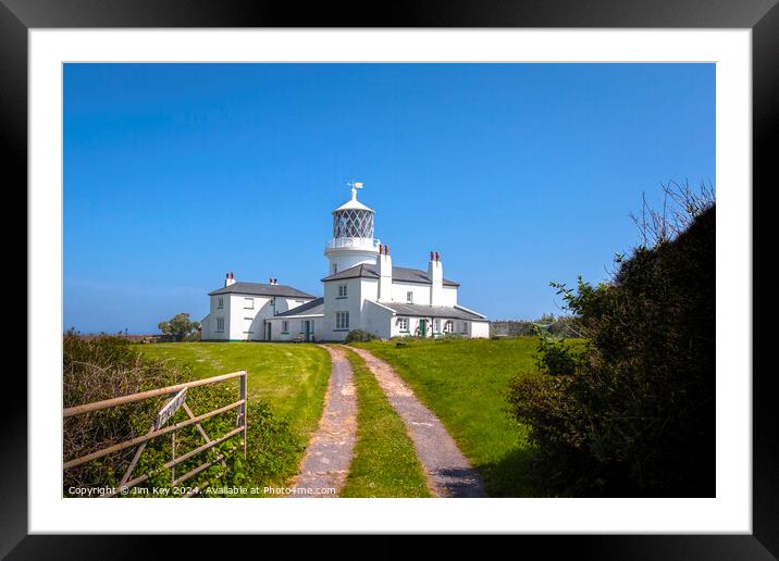 The Lighthouse Caldey Island Wales   Framed Mounted Print by Jim Key