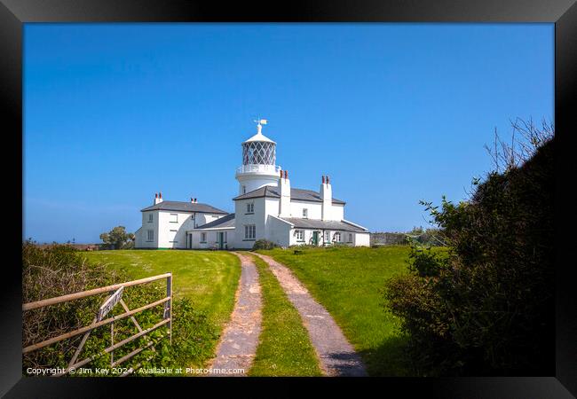 The Lighthouse Caldey Island Wales   Framed Print by Jim Key