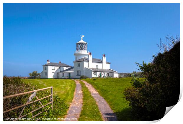The Lighthouse Caldey Island Wales   Print by Jim Key