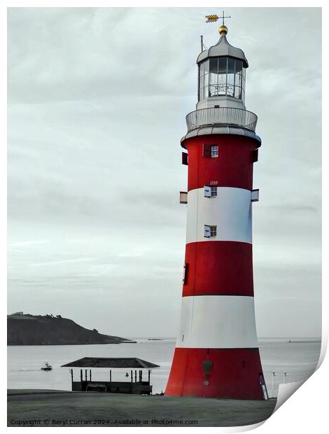 Smeatons Tower on Plymouth Hoe picture Print by Beryl Curran