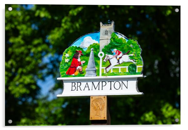 Brampton Village Sign Acrylic by Keith Douglas