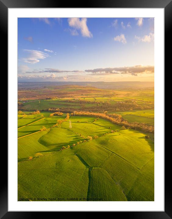 Sunset on the Baildon Moor, West Yorkshire Framed Mounted Print by Bradley Taylor
