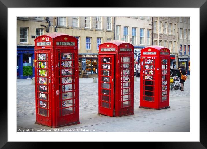 Royal Mile Phone Boxes 1 Framed Mounted Print by Lee Osborne