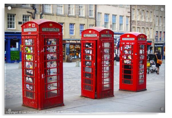 Royal Mile Phone Boxes 1 Acrylic by Lee Osborne