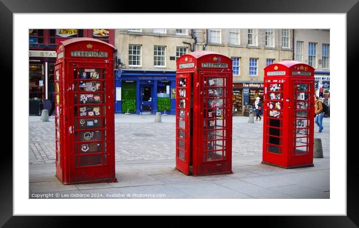 Royal Mile Phone Boxes 2 Framed Mounted Print by Lee Osborne