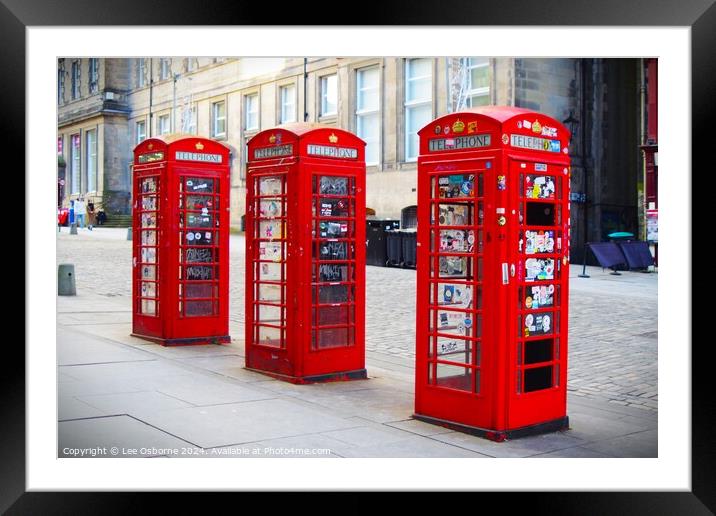 Royal Mile Phone Boxes 3 Framed Mounted Print by Lee Osborne
