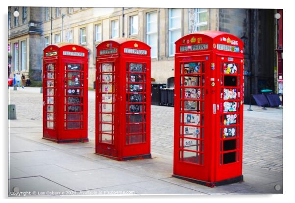 Royal Mile Phone Boxes 3 Acrylic by Lee Osborne