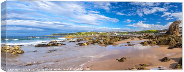 Cullen Beach Town Viaduct Morayshire Scotland Canvas Print by OBT imaging