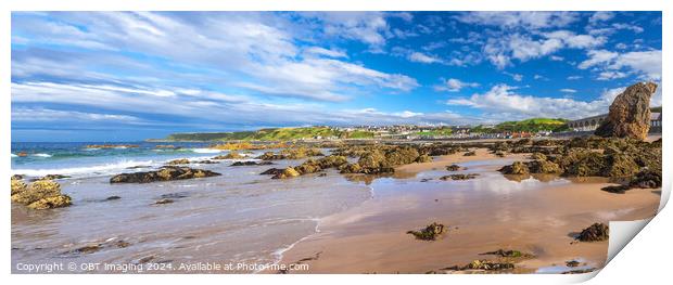 Cullen Beach Town Viaduct Morayshire Scotland Print by OBT imaging