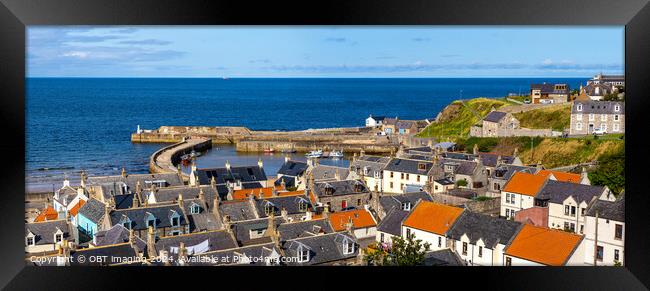 Cullen Harbour & Seatown Roofscape, Morayshire Scotland Framed Print by OBT imaging