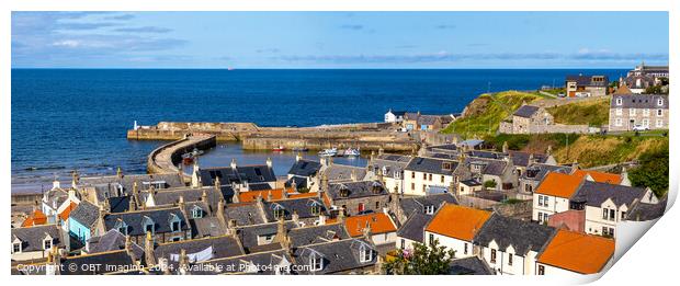 Cullen Harbour & Seatown Roofscape, Morayshire Scotland Print by OBT imaging