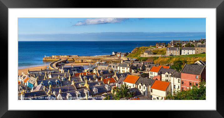 Cullen Harbour and Seatown Golden Glow Morayshire Scotland  Framed Mounted Print by OBT imaging