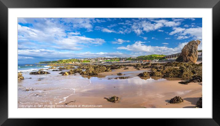 Cullen Beach Town Viaduct & Rock Morayshire Scotland Framed Mounted Print by OBT imaging