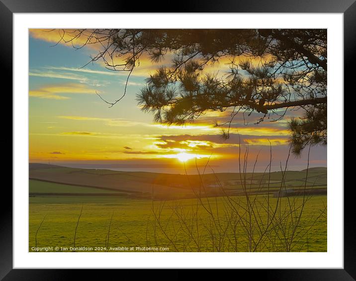 Devon Sunset Framed Mounted Print by Ian Donaldson