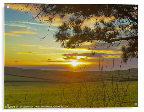 Devon Sunset Acrylic by Ian Donaldson