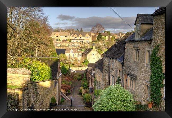 Chipping Steps at Tetbury  Framed Print by Rob Hawkins