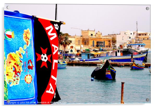 Marsaxlokk, Malta. Acrylic by john hill
