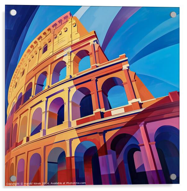 Rainbow Colosseum Acrylic by Harold Ninek
