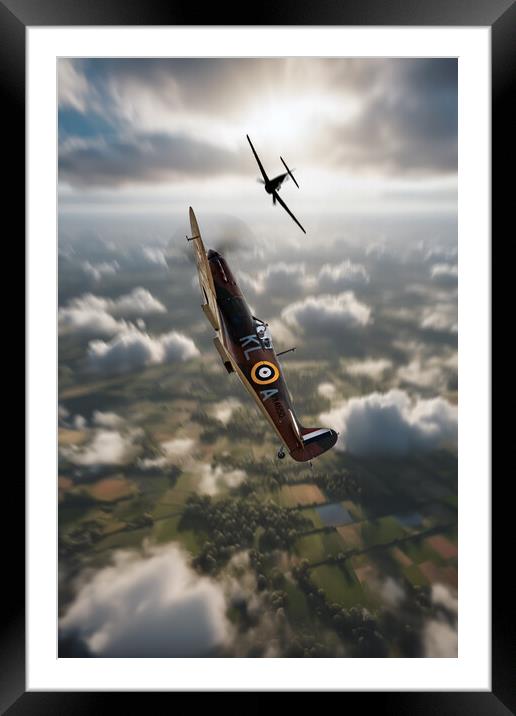 Spitfire Hunter Framed Mounted Print by J Biggadike
