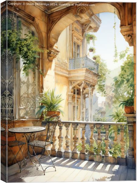 Architectural Mediterranean scene Canvas Print by Steve Ditheridge