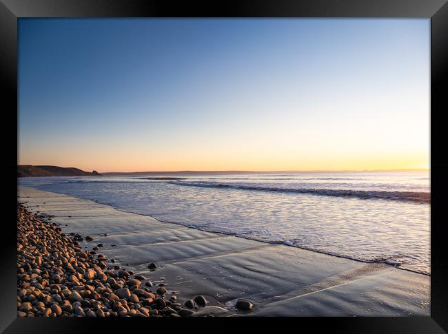 Newgale Beach Sunset. Framed Print by Colin Allen