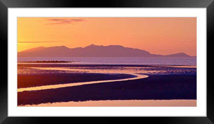 Ayr beach sunset Framed Mounted Print by Allan Durward Photography