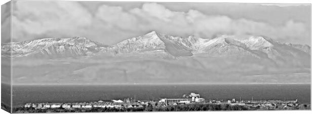 Troon and Arran view in Winter.  Canvas Print by Allan Durward Photography