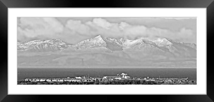 Troon and Arran view in Winter.  Framed Mounted Print by Allan Durward Photography