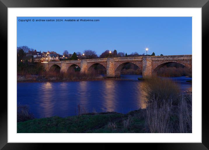Bridge lights Framed Mounted Print by andrew saxton