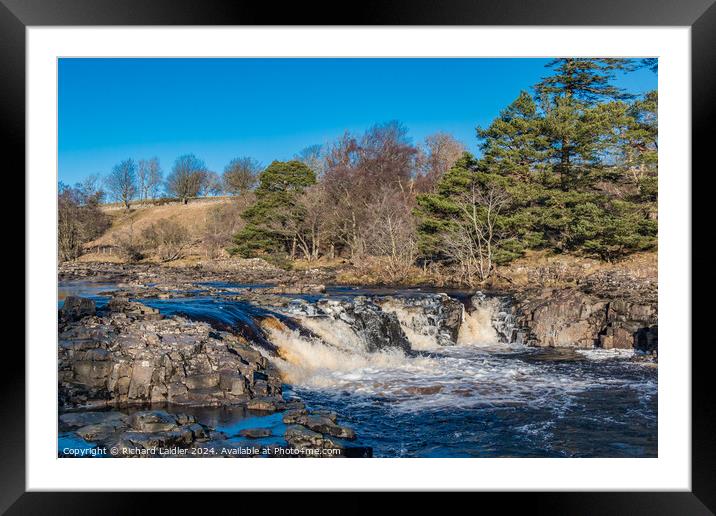 Icy River Tees at Low Force Waterfall Framed Mounted Print by Richard Laidler