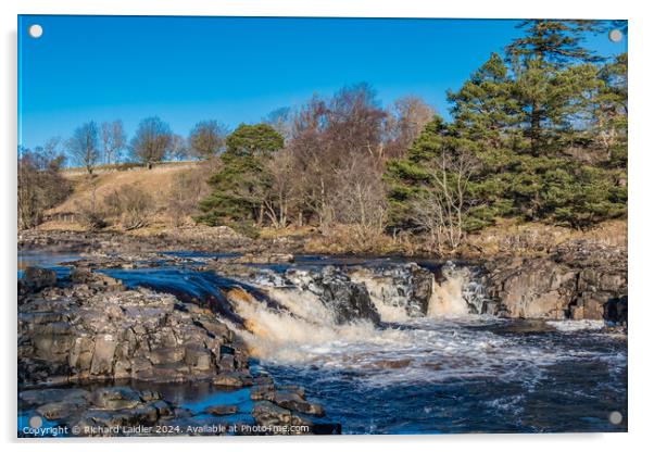 Icy River Tees at Low Force Waterfall Acrylic by Richard Laidler
