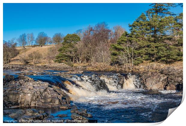 Icy River Tees at Low Force Waterfall Print by Richard Laidler