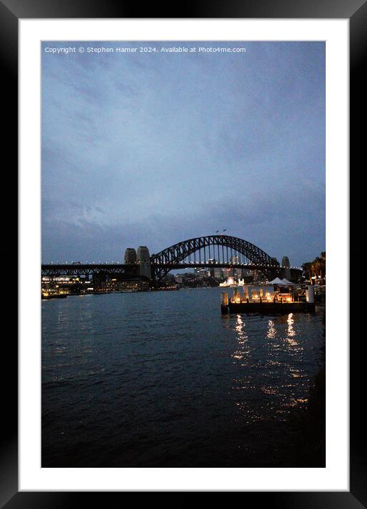 Alfresco Sydney Harbour Framed Mounted Print by Stephen Hamer