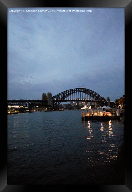 Alfresco Sydney Harbour Framed Print by Stephen Hamer