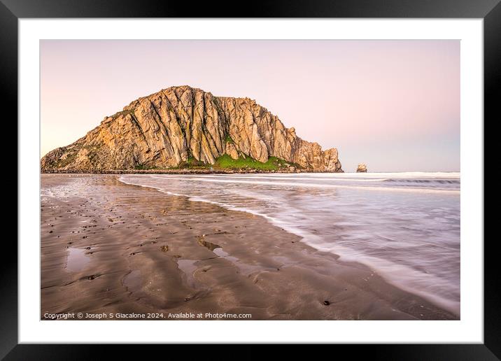Surf's Up - Morro Rock Framed Mounted Print by Joseph S Giacalone