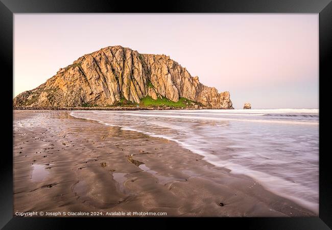 Surf's Up - Morro Rock Framed Print by Joseph S Giacalone